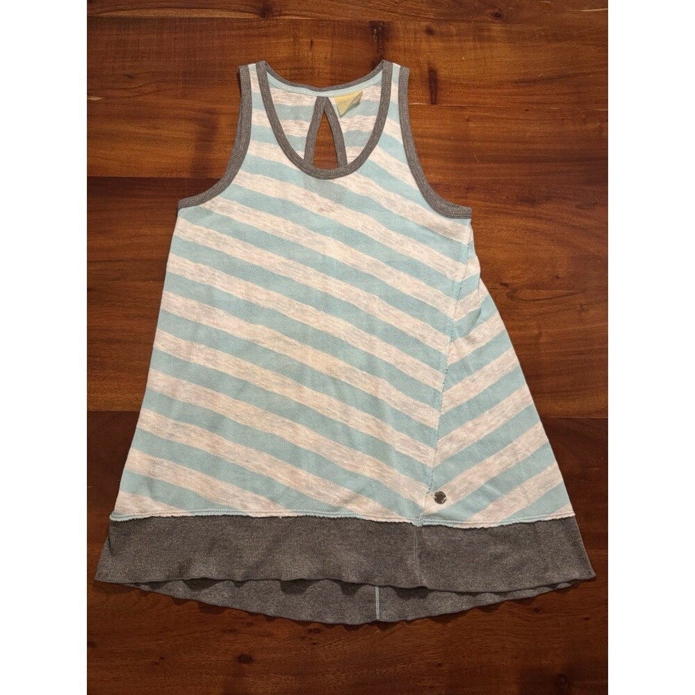 Calvin Klein Performance Tank Top Small S Striped Blue Gray Quick Dry Athletic